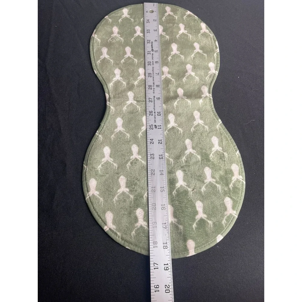 Sage Green Reindeer Antler Contoured Baby Burp Cloth Velour Terry Cloth